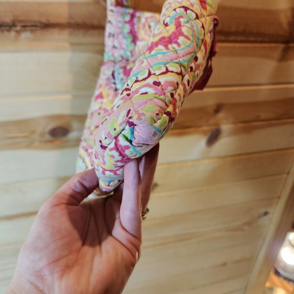 Vintage Vera Bradley Quilted Crossbody Bag – Pink Paisley Floral Print - Picture 3 of 10